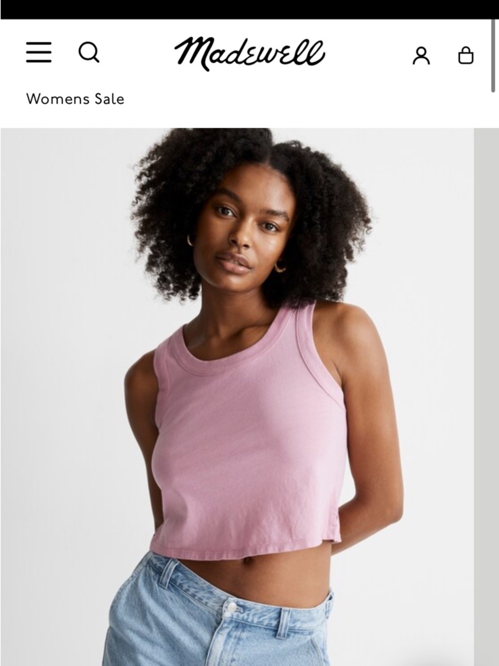 Madewell Softfade Cotton Boxy-Crop Tank